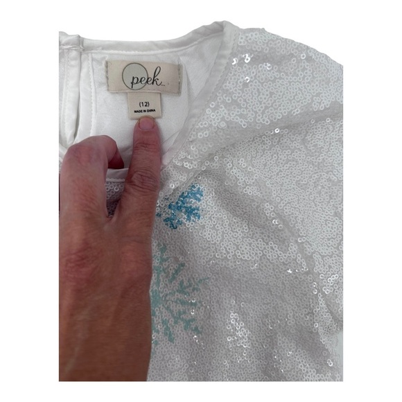 Peek Allover Sequins Save The Arctic Dress Kids Girls Casual School NWOT - Picture 5 of 7